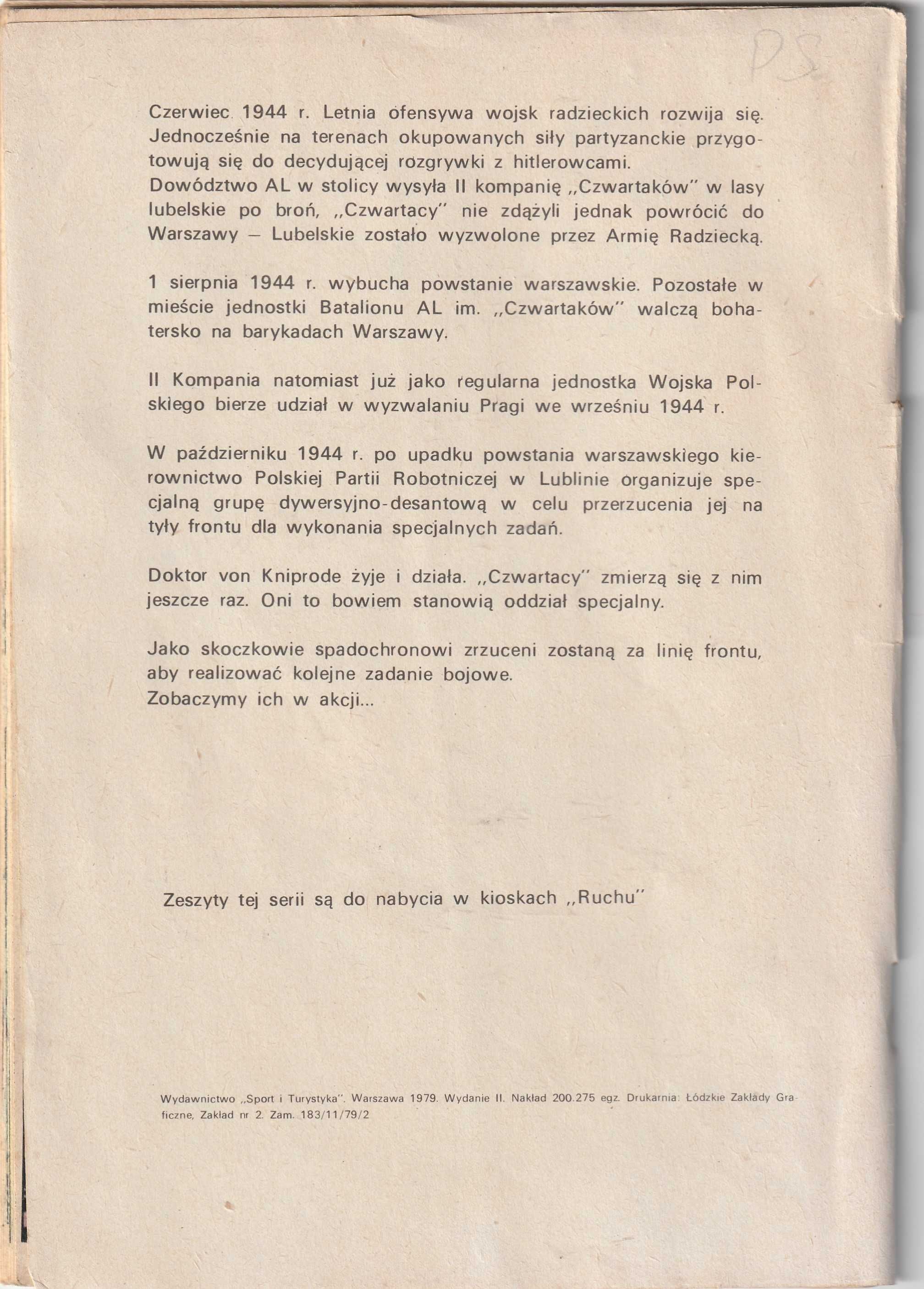 Skok za front seria Podziemny front wyd II 1979