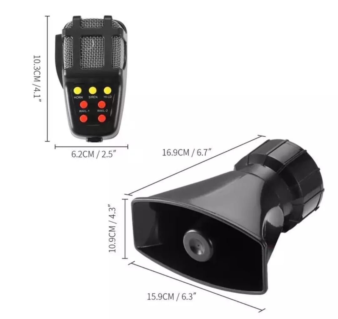 Megafone para veículos 110db 60W 12V comunicador de voz (Novo)