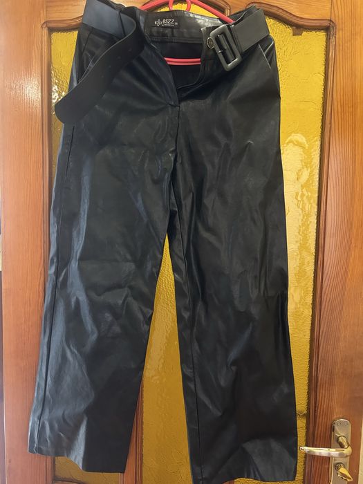 Шкіряні штани кюлоти утеплені