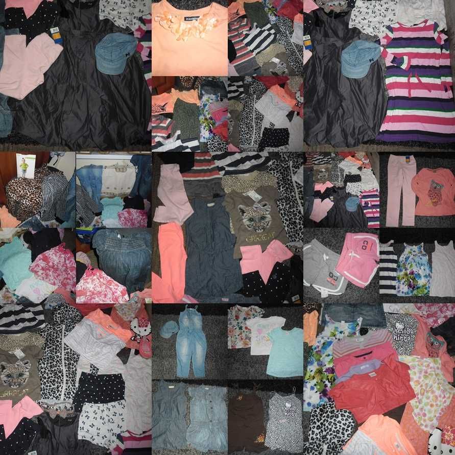 H&M,next.. PAKA firmowa DLA córci -lato 116 53 szt+gratis