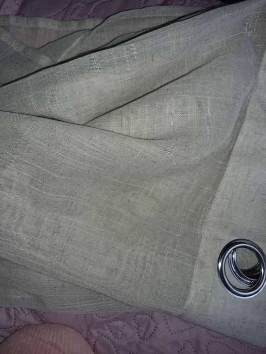 Zasłony ala len bezowe jasne