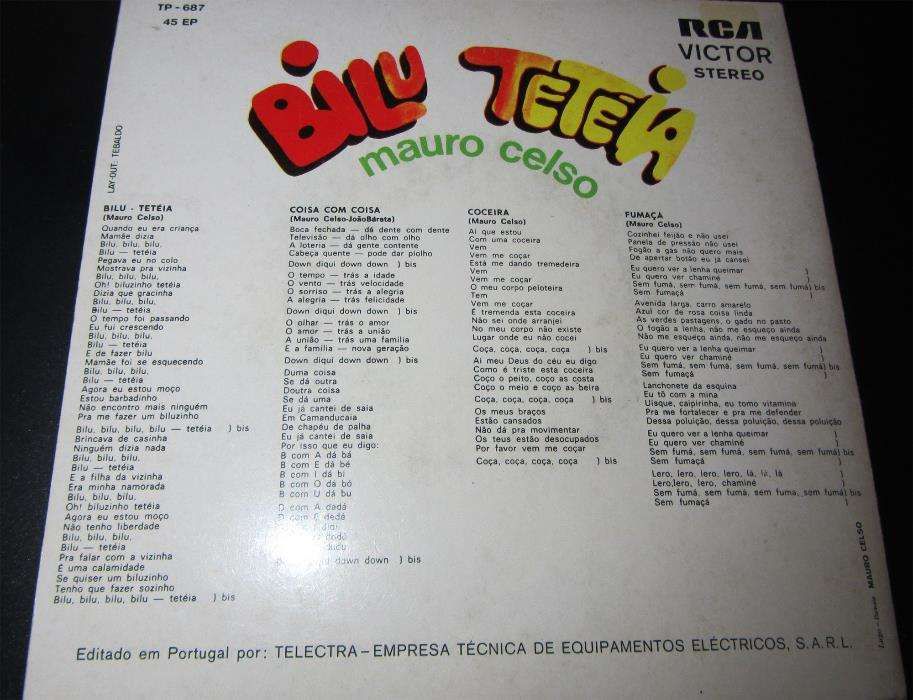 MAURO CELSO - Bilu Tetéia - VINIL 7"