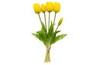 Sztuczne tulipany silikonowe bukiet 5 szt tulipan silikonowy żółty