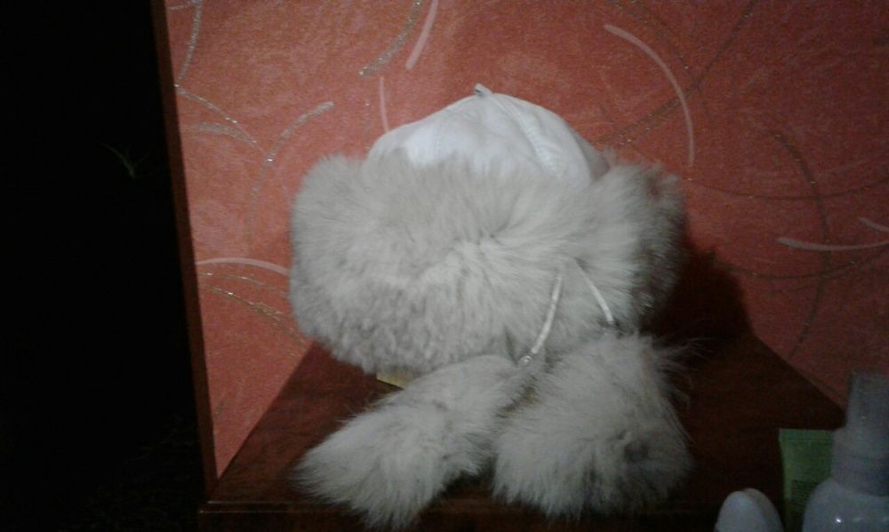 Шапка зимова з песця, верх кожа