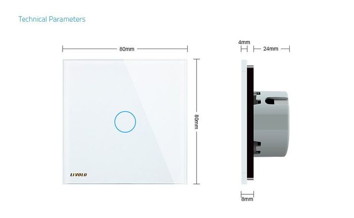 Interruptor/dimmer wireless 433 mhz para sistemas domótica