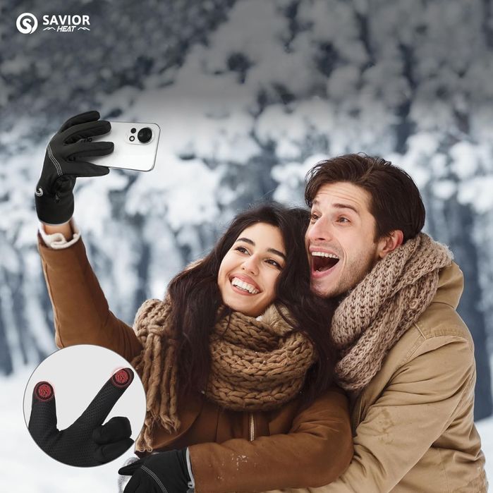Rękawice Grzewcze Zimowe Cienkie Sportowe SAVIOR HEAT 2200mAh XL/XXL