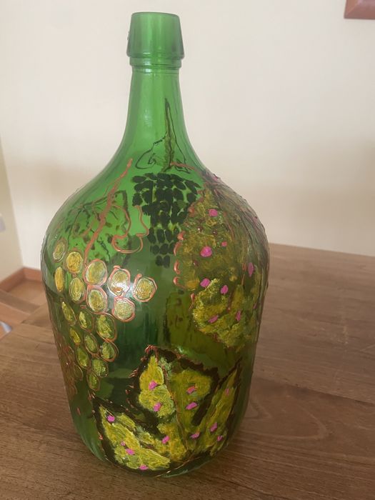 Garrafão em vidro 5L pintado á mão.