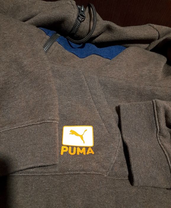 PUMA мужская зип толстовка с капюшоном, худи кенгуру.