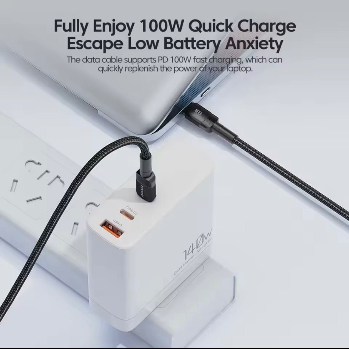 Кабель PD 100W 3 метри (Type-C/Type-C)