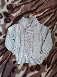 Sweter ciepły zimowy dla chłopca warkocze 92