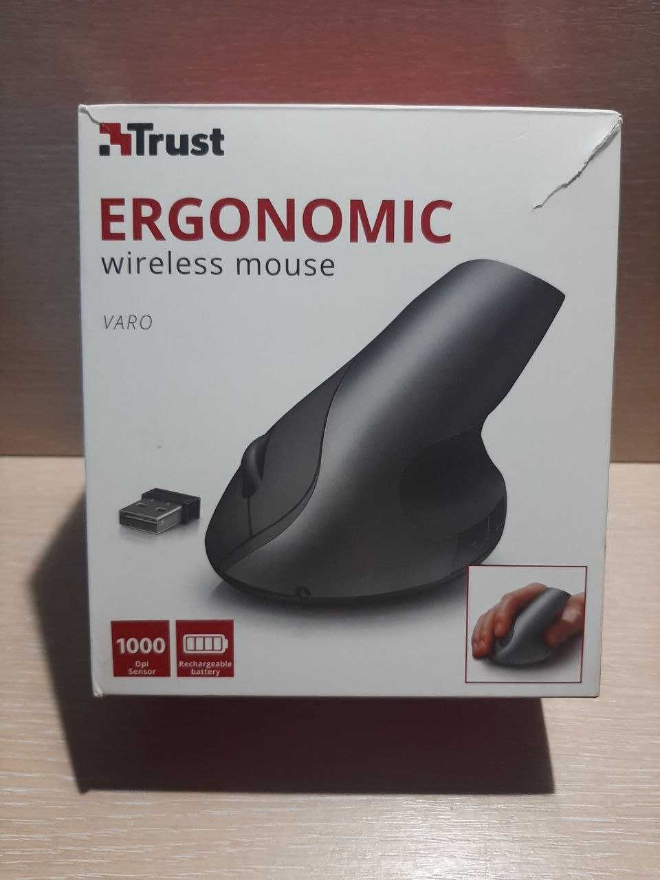 мишка Trust Ergonomic wireless mouse VARO