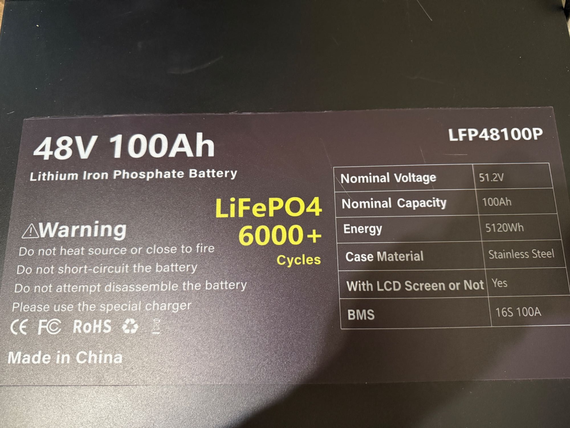 Аккумуляторная батарея  LiFePo4. 5квт.  48V 100Ah