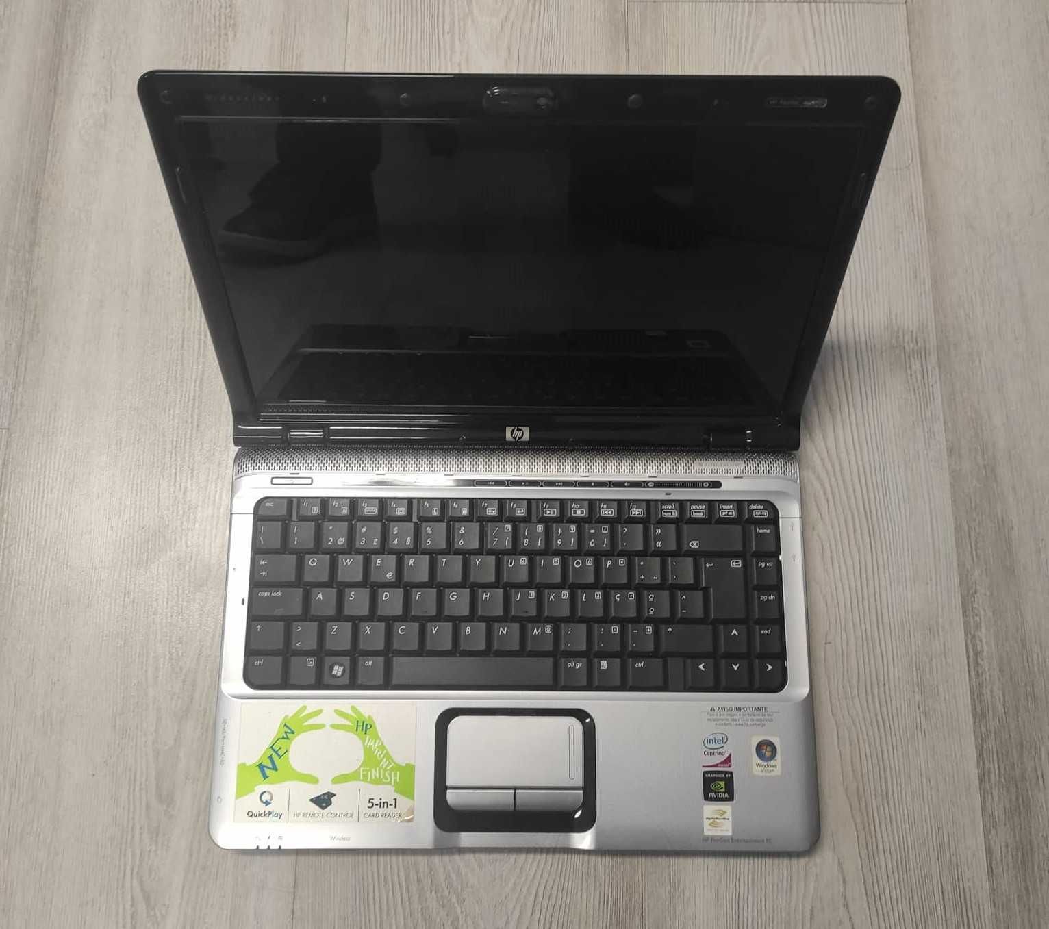 HP DV2000 a funcionar