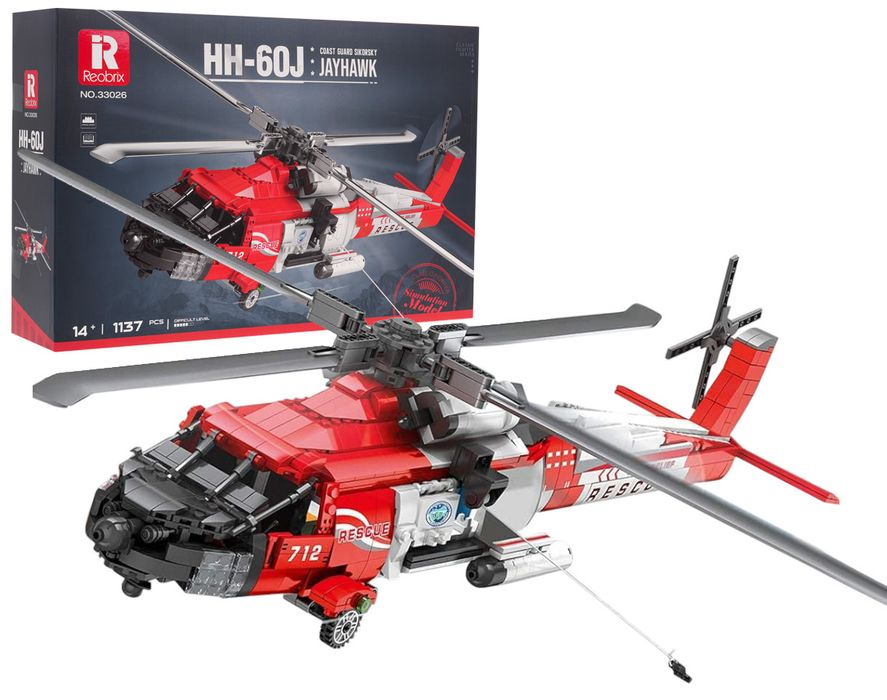 Zestaw Klocków KONSTRUKCYJNYCH TECHNICZNYCH Helikopter HH-60J 1137el.