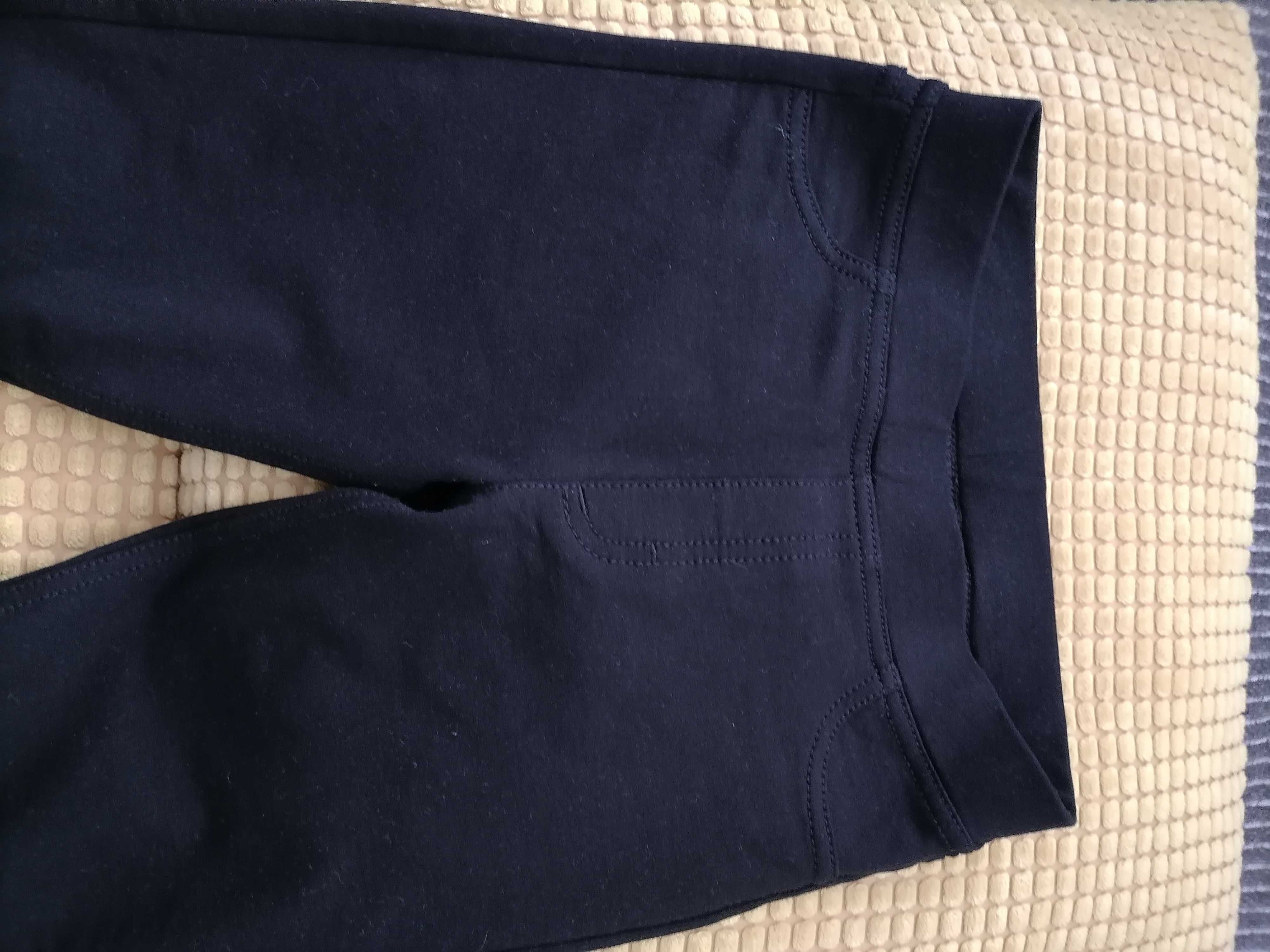 Getry/legginsy czarne, dziewczęce, rozm 128, H&M, prosta nogawka
