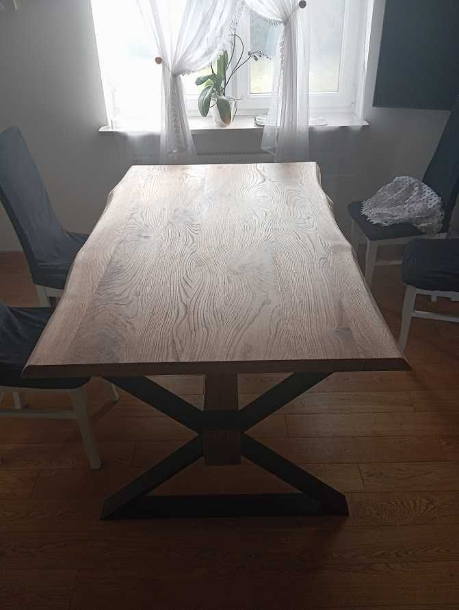 Stół dębowy Loft nowoczesny lite drewno pająk