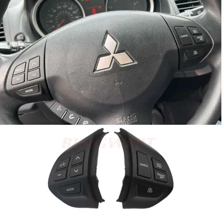 Комплект Новые Чёрные кнопки руля Mitsubishi Lancer X10,Outlander XL,A