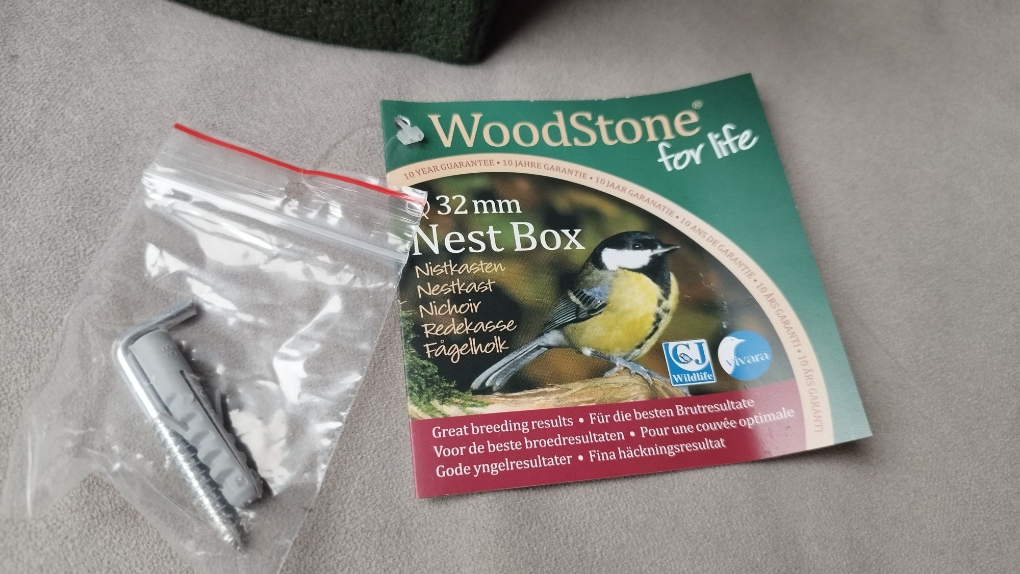 Budka dla ptaków Woodstone Nest Box 32 mm NOWA