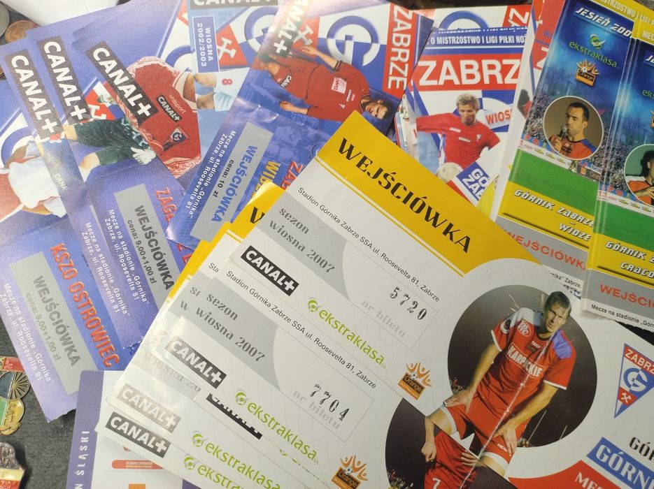 Górnik Zabrze bilety karnety ok 60 sztuk od 2004 roku
