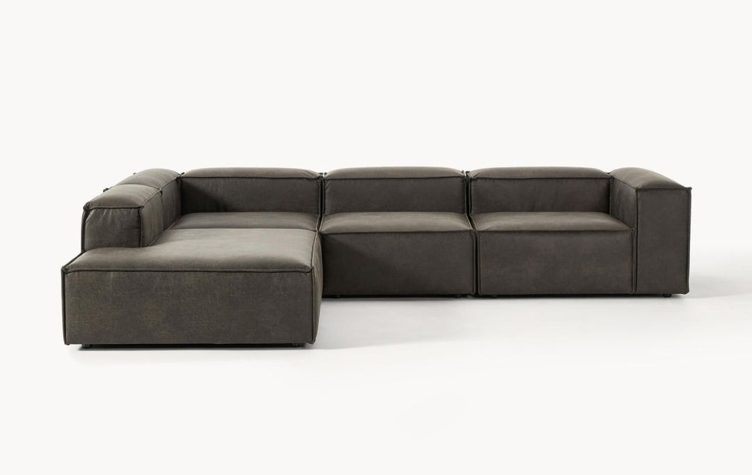 Sofa modułowa XL ze skóry z recyklingu Lennon Westwing Collection