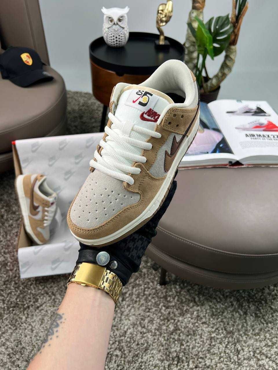 Жіночі кросівки найк данк Nike SB Dunk 85 Double Swosh Brown Grey