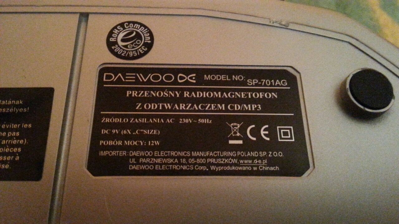 Radio DAEWOO SP-701AG sprawne