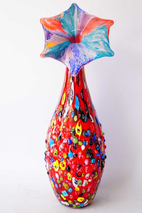 Szkło Murano style wazon 3D cały wypukły design piękny