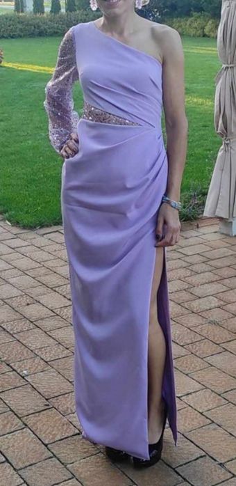 Sukienka długa na jedno ramię 36 S