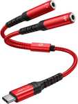 Rozdzielacz Rozgałęźnik Słuchawek Usb C Jack Aux Podwójny Kabel Audio