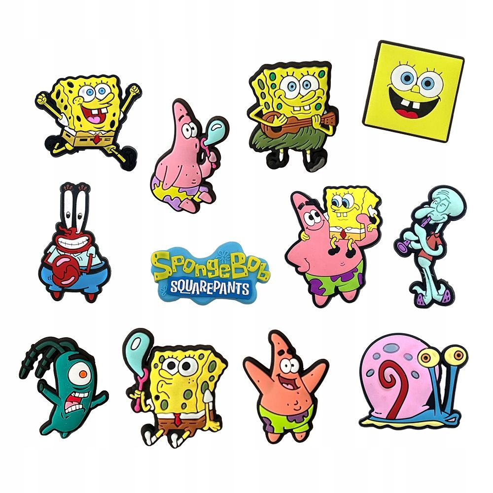 Przypinki do Crocs SPONGEBOB do butów telefonu torby zestaw 12 szt