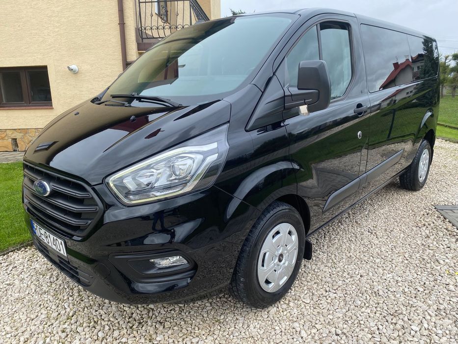 Ford Transit Custom 9-osobowy, max długi, 2.0, 2x nawiewy, salon Polska