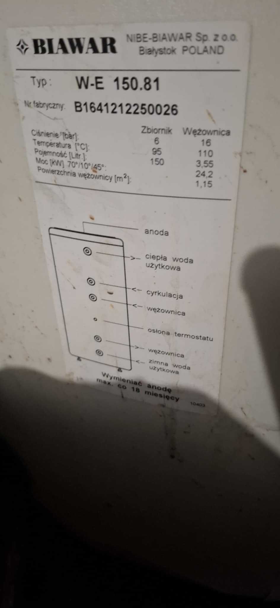 Piec gazowy dwufunkcyjny Termet plus bojler 150 l