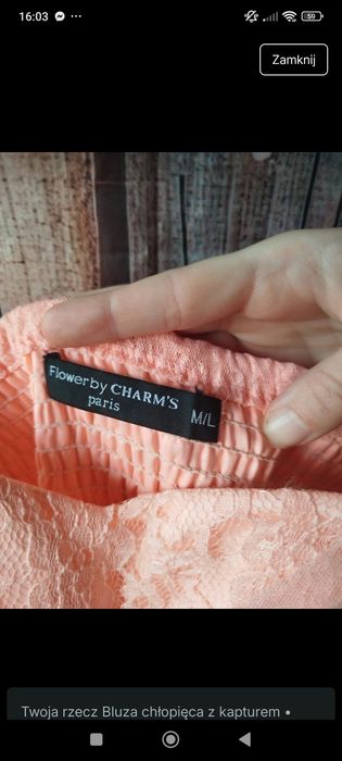 Pastelowa koronkowa sukienka koktajlowa M/L elegancka, jak nowa wesele