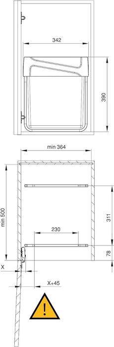 Caixote Lixo Reciclagem Embutir 40 Litros NOVO