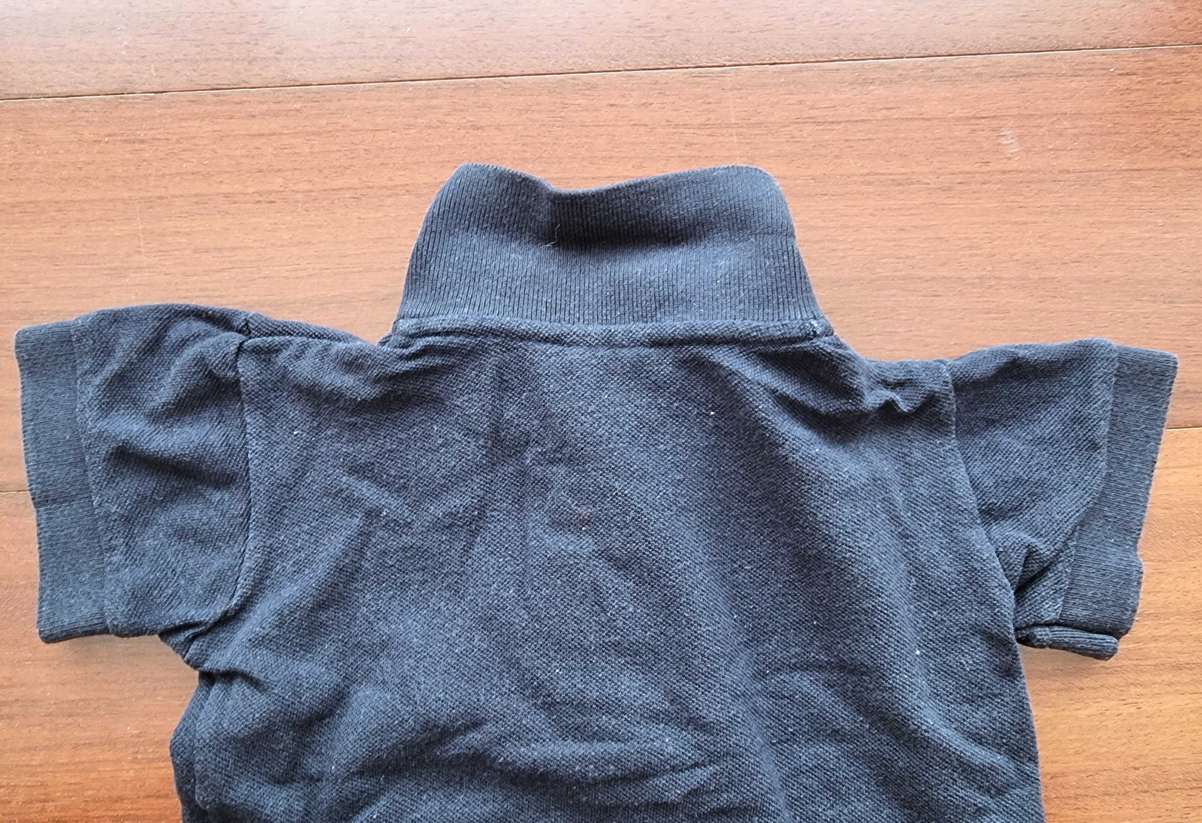 Polo azul escuro de manga curta Ozona 100% algodão, tamanho 6 meses