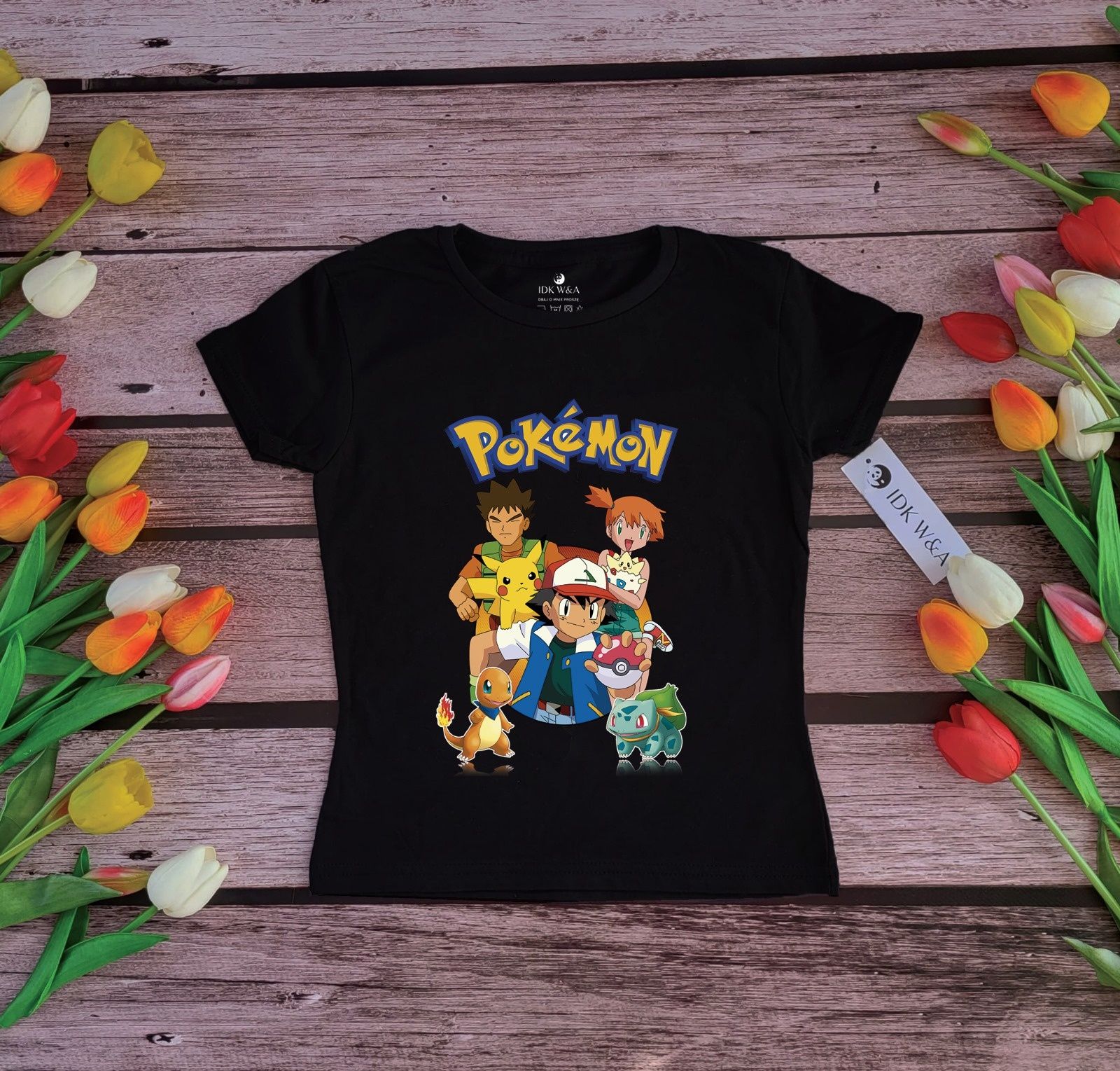 Bluzka biala lub Czarna pokemon rozmiar 104-164cm