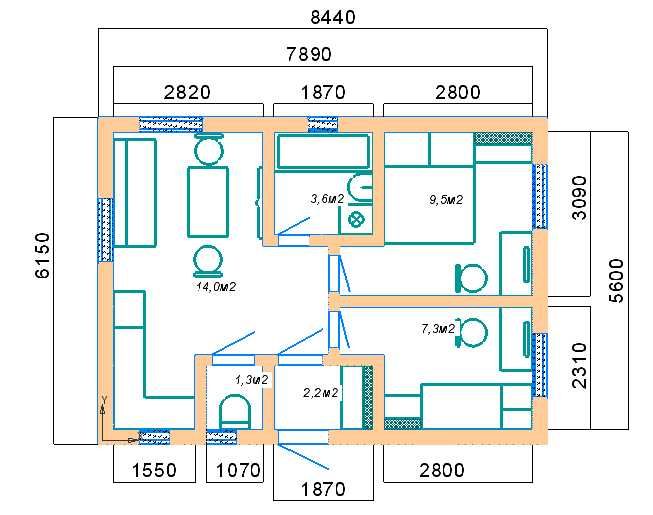 Каркасний будинок  40м2/ Каркасный дом 40м2