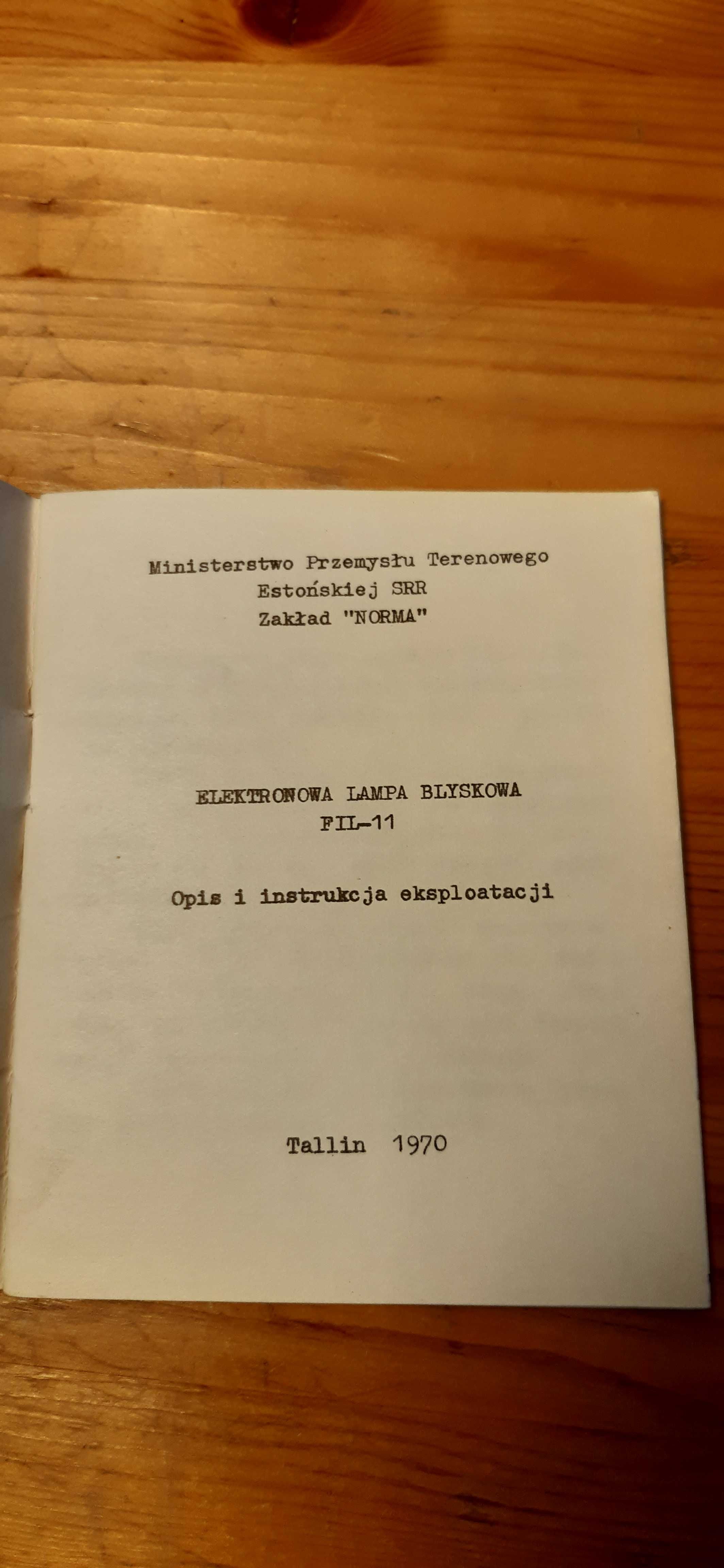 stara instrukcja lampa błyskowa elektronowa norma fil-11