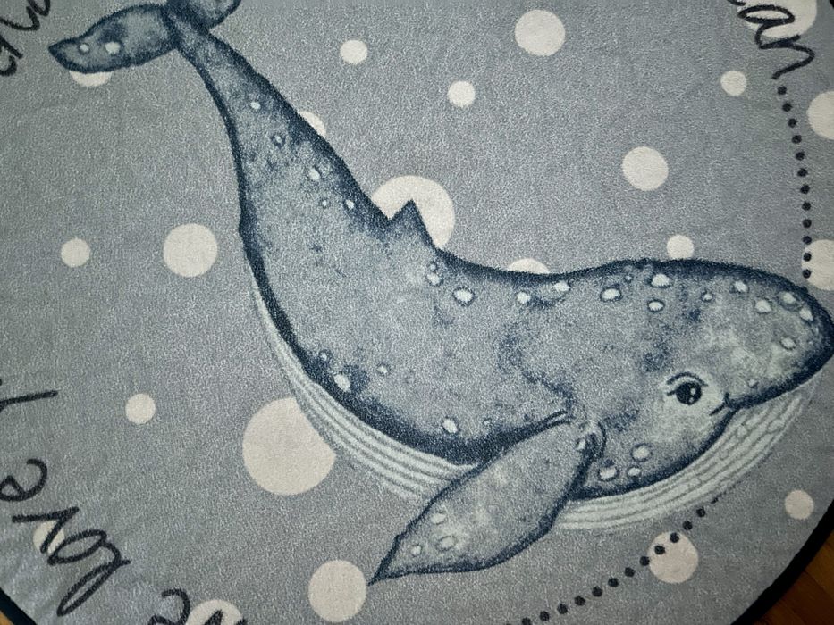 Dywan dywanik okrągły wieloryb 67x 67