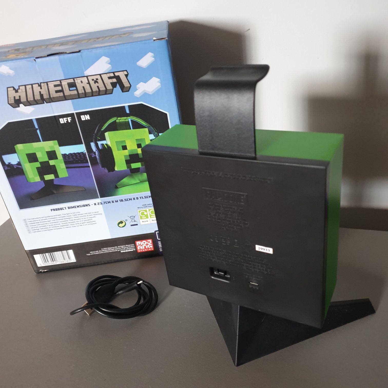 Lampka Minecraft Creeper Head Light Stojak na słuchawki Paladone