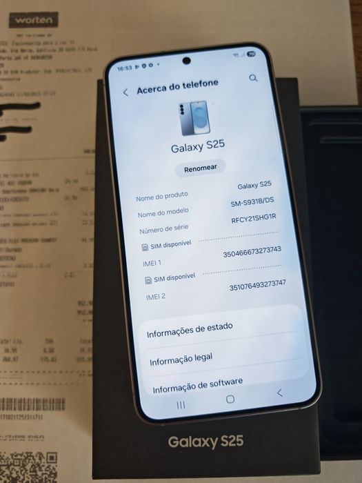 Samsung S25 5G 12GB/256GB Cinzento Seminovo C/Garantia Aceito Retomas