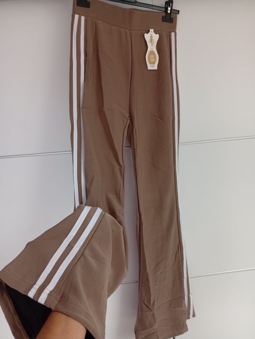 Spodnie damskie szerokie nogawki dzwony s/m