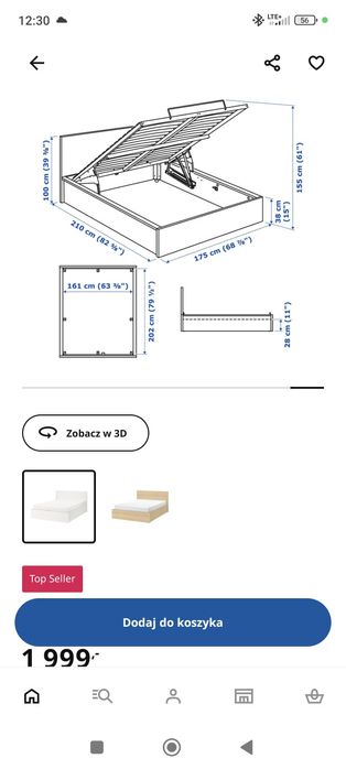 Łóżko Ikea malm 160x200 białe