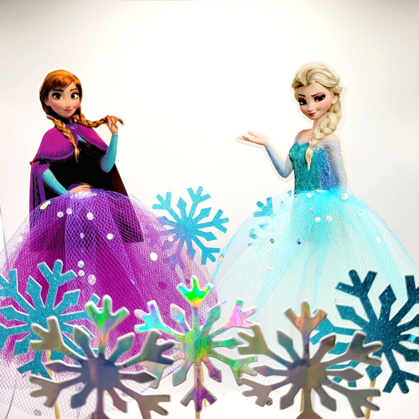 Frozen ELSA i ANNA + 5szt. PŁATKI ŚNIEGU Kraina Lodu