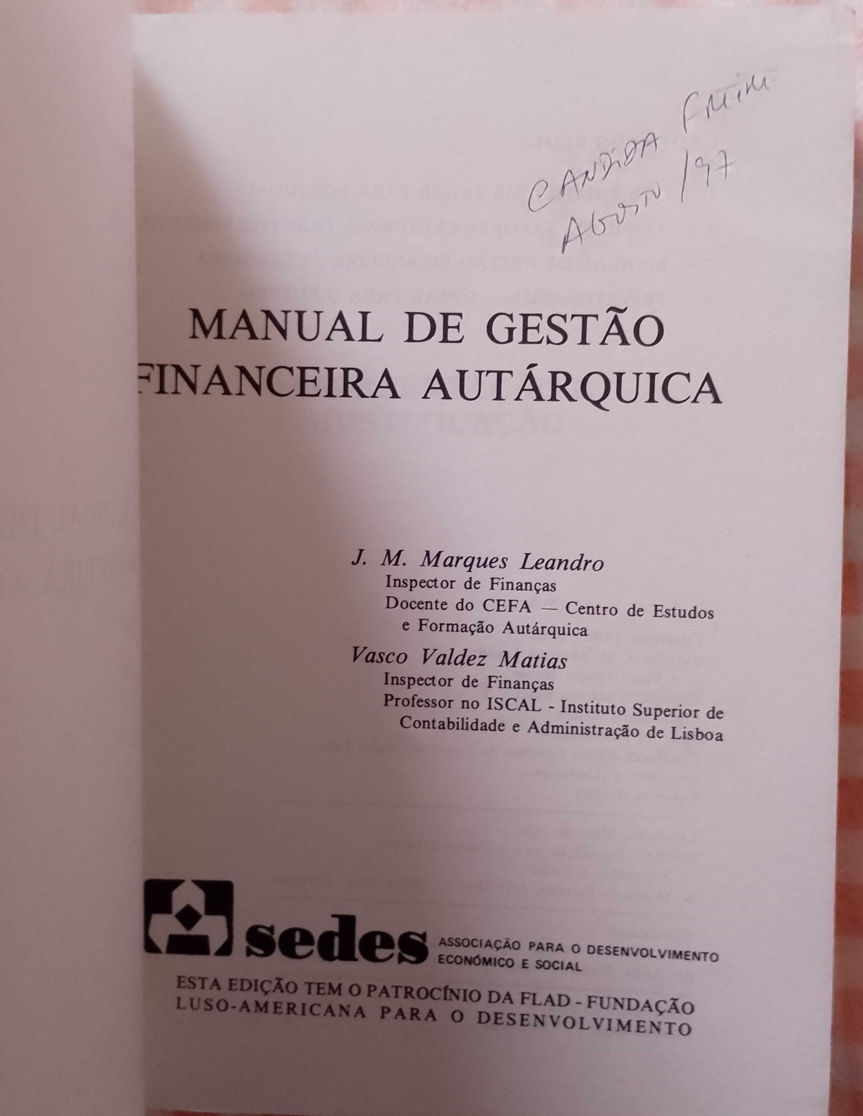 Manual de Gestão Financeira Autárquica, J. M. Marques Leandro