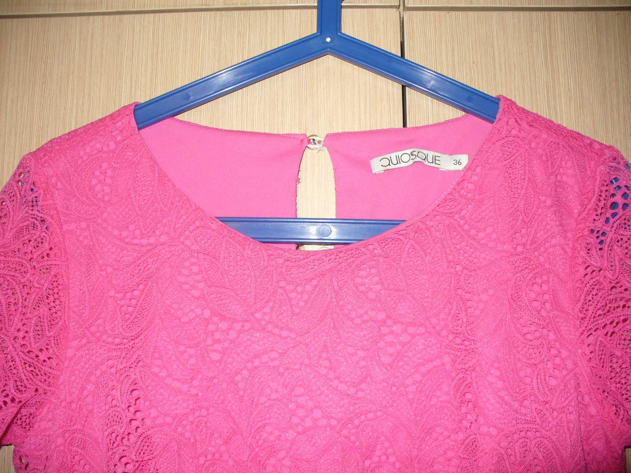 Różowa sukienka koronkowa rozmiar 36