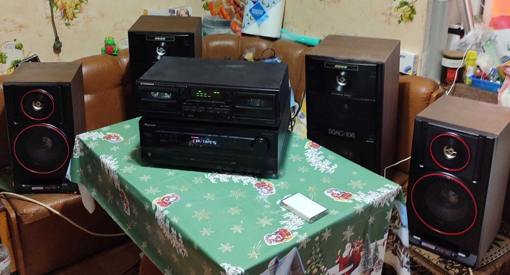 музыкальный центр PIONEER ресивер VSX-409RDS манитофон CT-W205R