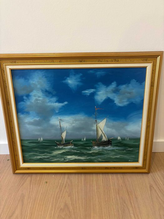 Quadro antigo pintado a mâo