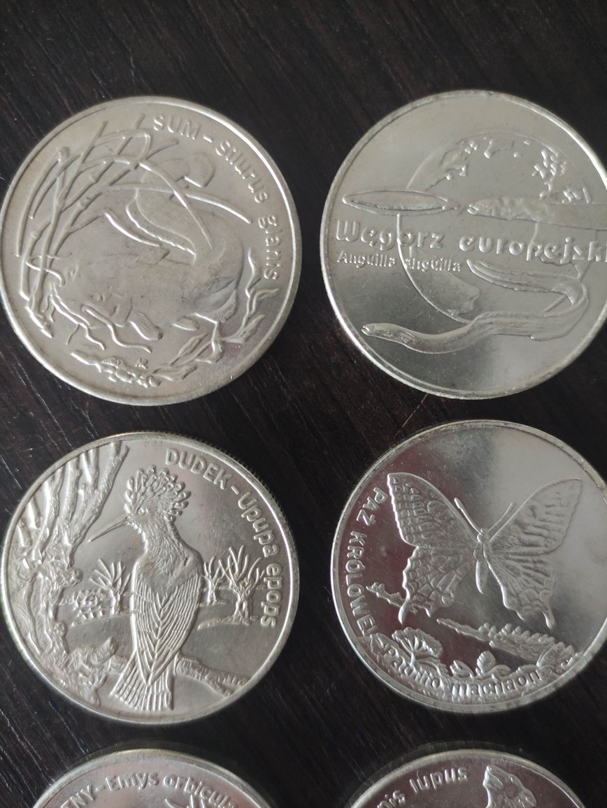 Monety kolekcjonerskie 20 zł zwierzęta 9 sztuk KOPIE.