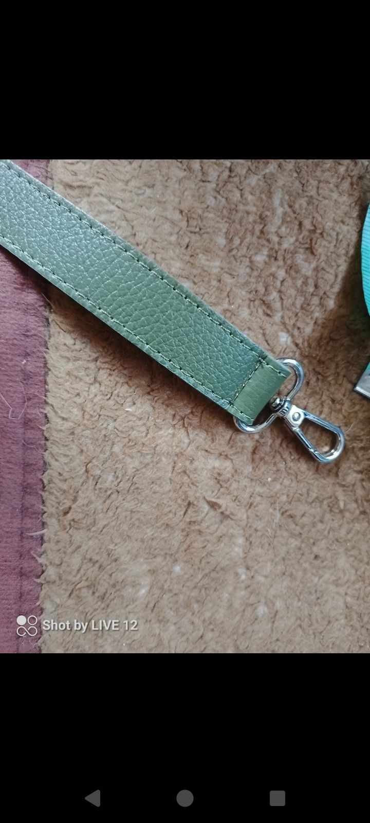 Pasek do torebki eko skóra khaki
